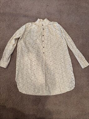 Cream Lace Button-Front Shirt